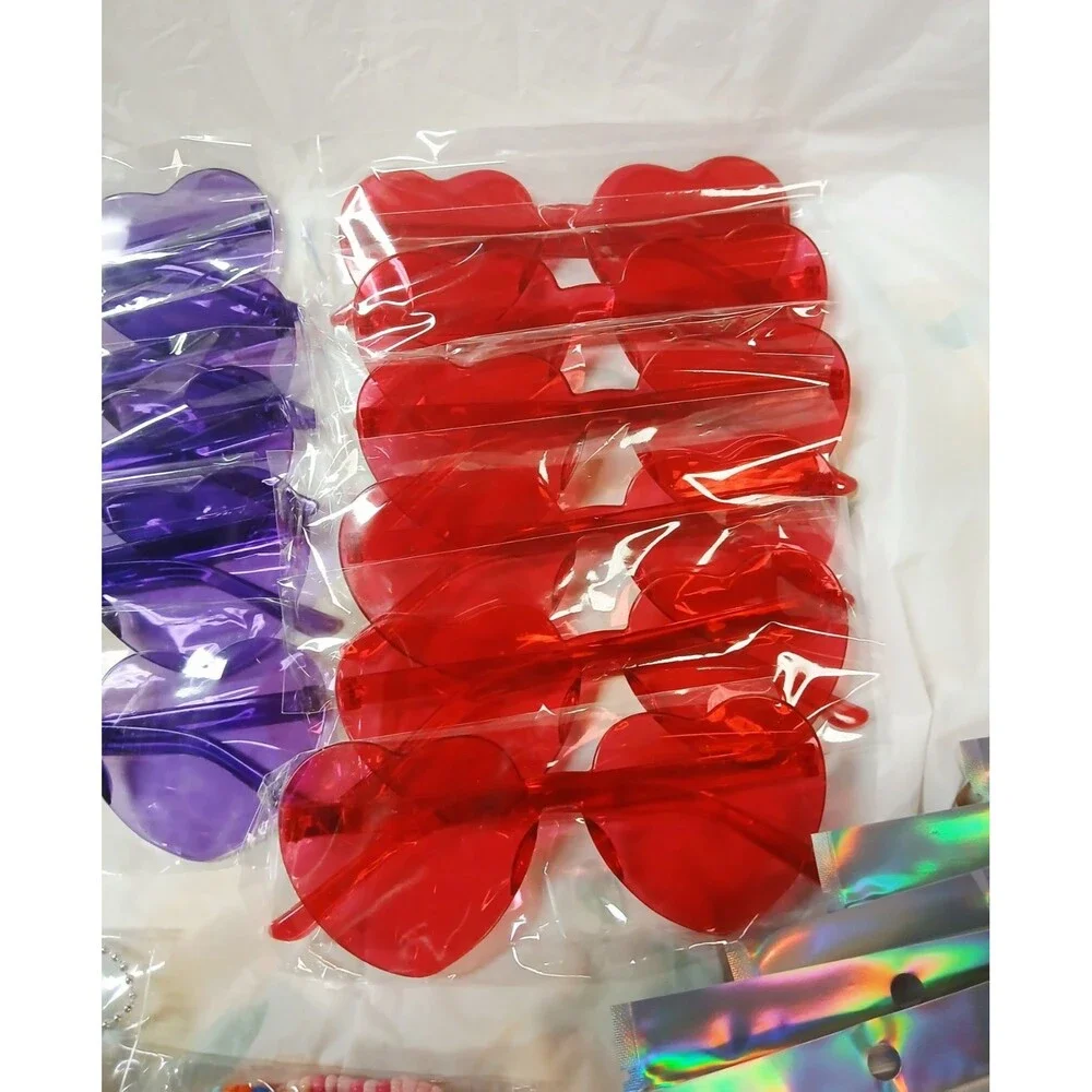 Valentine's Day Party Favor Set Heart Sunglasses Bead Bracelets Disco Balls